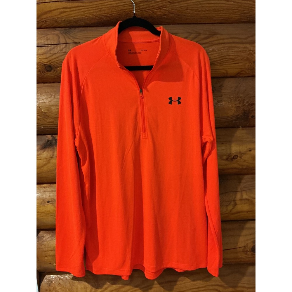 Under Armour Mens Tech 2.0 1/2 Zip Pullover Orange‎ 1328495 Large NWT